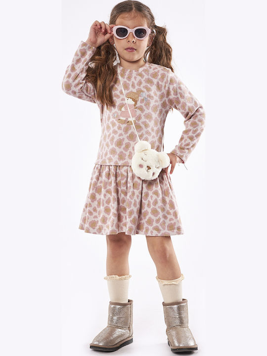 Kinderkleid Langärmelig Geprüft Set mit Accessoires Rosa