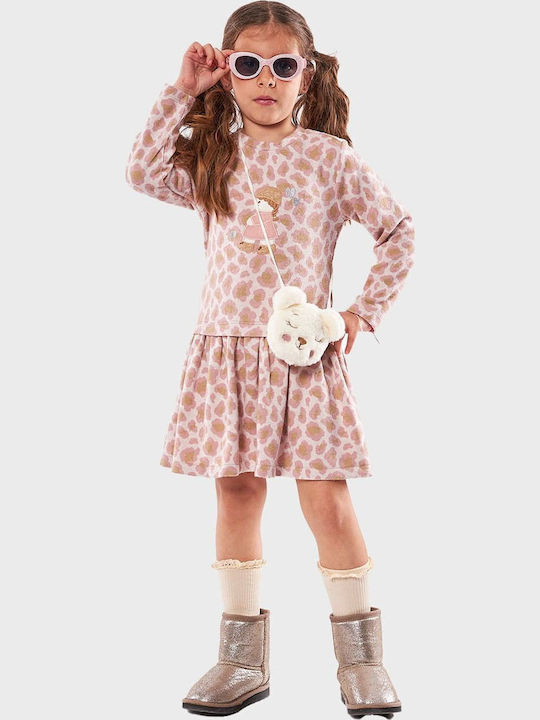 Kinderkleid Langärmelig Geprüft Set mit Accessoires Rosa