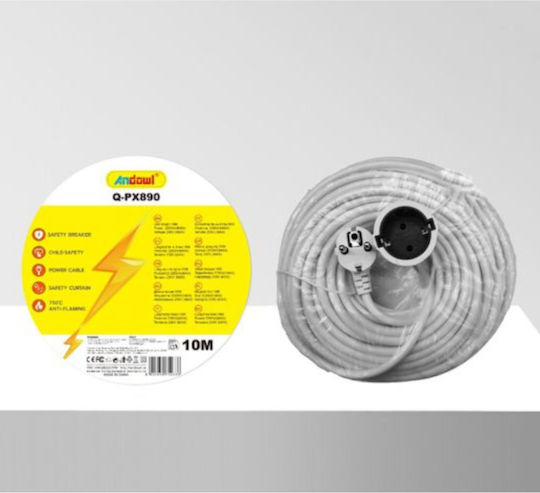 Andowl Extension Cable Cord 10m White