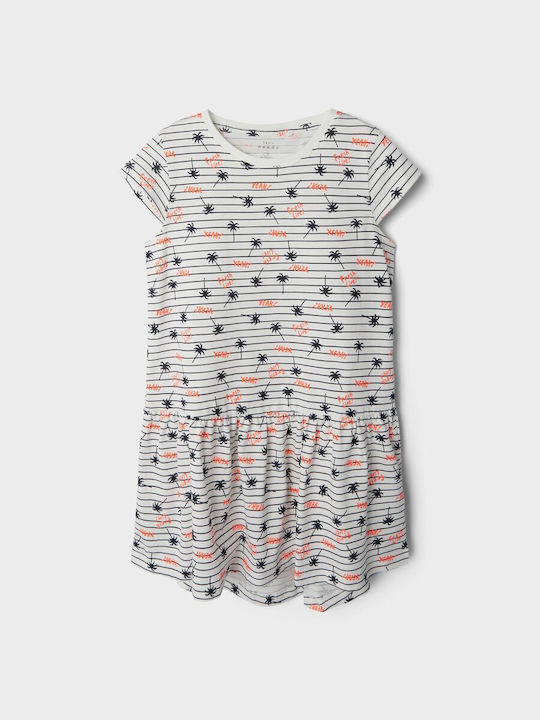 Rochie pentru Copii Mâneca scurta Floral Alb Alyssum alb