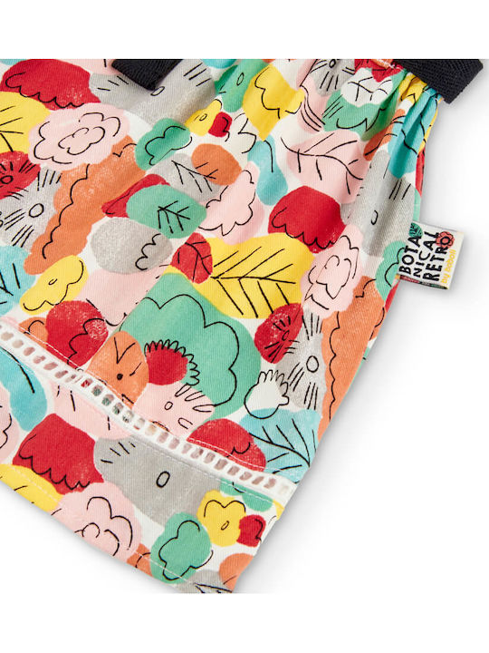 Kinderkleid Ärmellos Blumen Set mit Accessoires Mehrfarbig