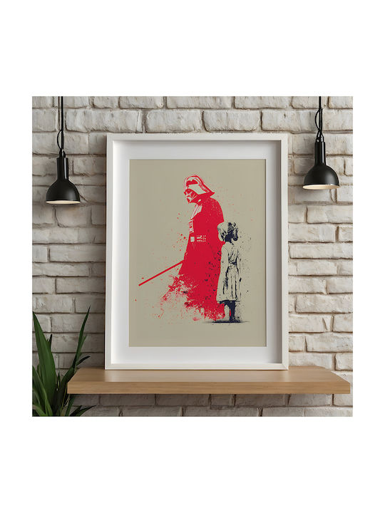 Poster Star Wars Darth Vader Banksy Art Mv304 21cm X 30cm White Frame Pvc