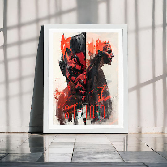 Poster Star Wars Darth Maul Mv305 21cm x 30cm Weißer Kunststoffrahmen
