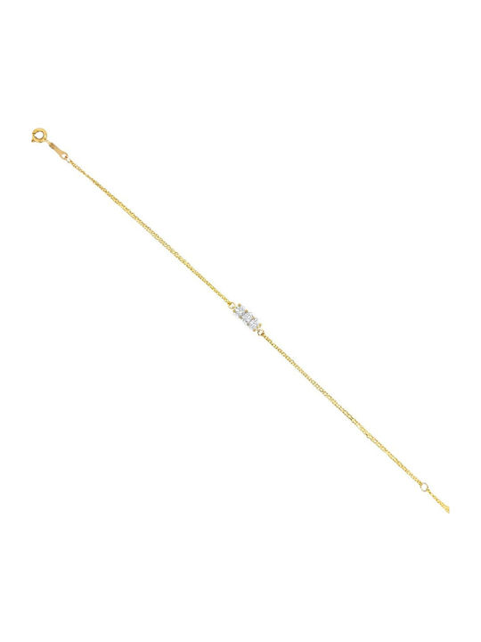 Xryseio Дамско Гривна от Злато 14K с Циркон
