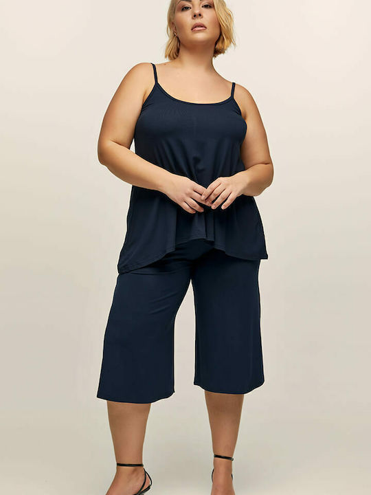 Damen Hoch tailliert Culotte Marineblau