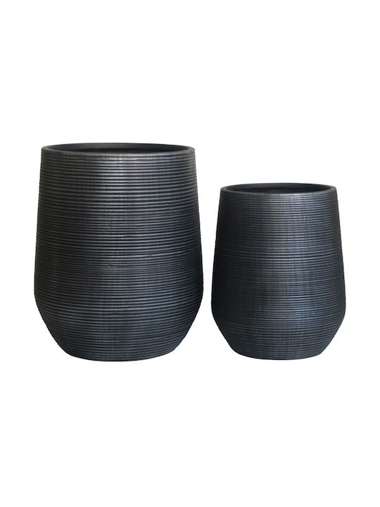 Woodwell Flower Set 2 Ghivece Plastice Antracit