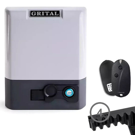 Grital Gr 5 Μηχανισμός Κίνησης Συρόμενης Γκαραζόπορτας 500kg Μέγ Βάρος Κρεμαγιέρα Πλαστική