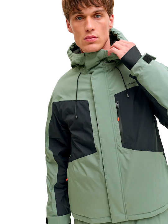 Jack & Jones 12284649 Ανδρικό Μπουφάν για Σκι & Snowboard Πράσινο