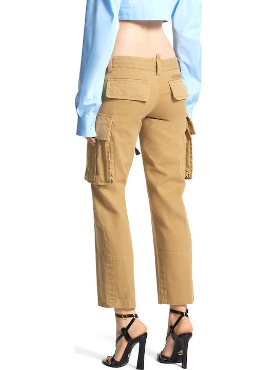 Dsquared2 Jenna Γυναικείο Υφασμάτινο Cargo Παντελόνι Regular Fit Καφέ Dsquared2 Jenna Γυναικείο Υφασμάτινο Cargo Παντελόνι Regular Fit Καφέ