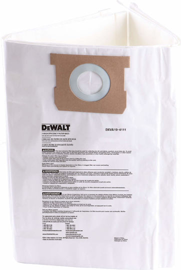 DEWALT Staubsaugerbeutel 3Stück Kompatibel mit Staubsauger DeWalt