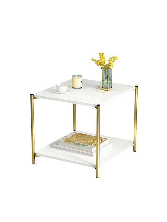 Square Side Table Argun Wooden White 40x40x43cm
