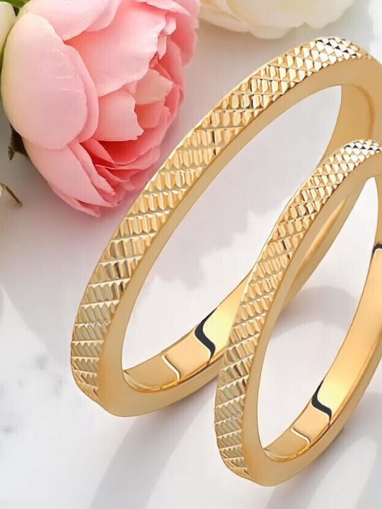 Valauro – Wedding Rings 9K Yellow Gold 2mm Embossed Texture