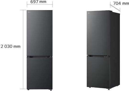 LG Ψυγειοκαταψύκτης 465lt Total NoFrost Υ203xΠ69.7xΒ70.4εκ. Μαύρος GBBW726DEV