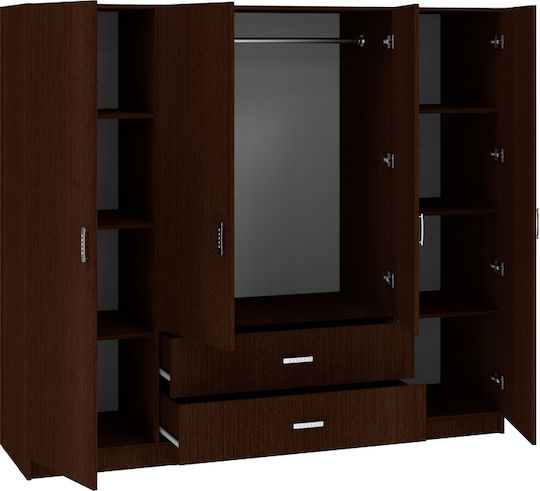 Vier Türen Kleiderschrank Royal Wenge 200x58x177cm