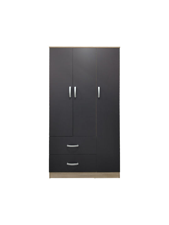 Тройна врата Гардероб Lego Sonoma-anthracite 90x42x180см