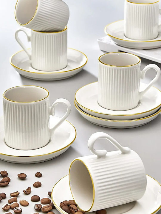 Aithrio Set Tassen Kaffee aus Porzellan 12Stück