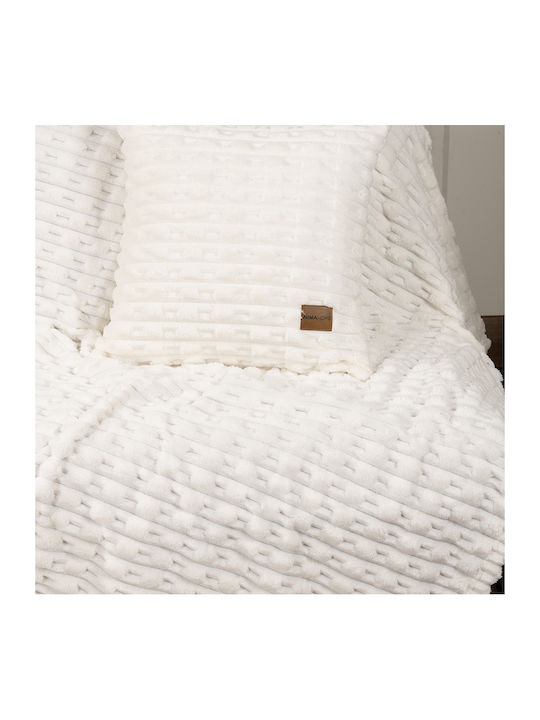 Nima Savara Pătură Fleece Canapea 130x170 cm Ivory