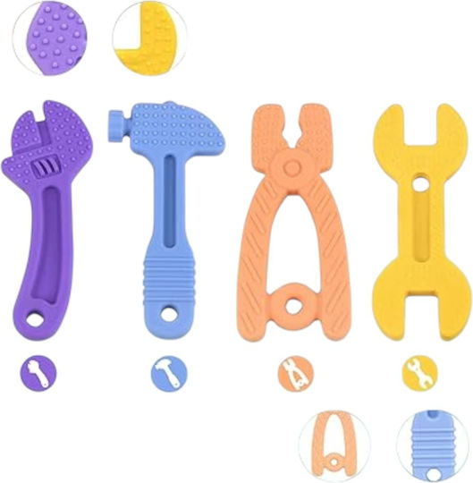 Queen Mother Little Craftsman Silicone Teething Teether 4 Pieces