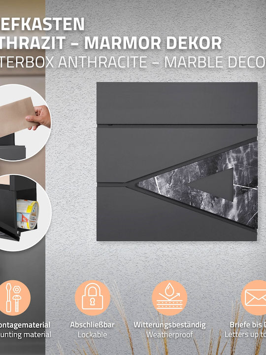 ML-Design Cutie Poștală pentru Exterior Inox în Culoarea Gri 37x36.5x11cm