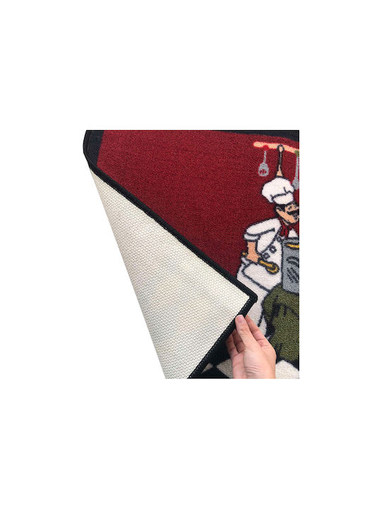 Chios Hellas Marita 7 Kitchen Mat Runner with Anti-slip Underlay Red 50x120εκ.