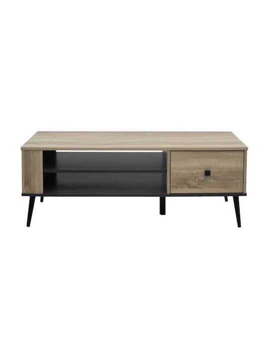 Rectangular Central Coffee Table Zezan Wooden with Drawers Sonoma-Anthracite W120xL51xH44.5cm