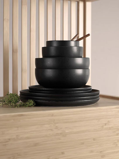 Asa Porcelain Salad Bowl Black