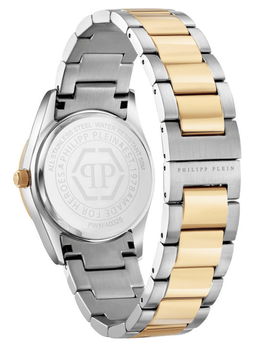 Philipp Plein Lady Womens Watch 36mm Battery with Stainless Steel Bracelet Silver/Gold Philipp Plein Lady Womens Watch 36mm Battery with Stainless Steel Bracelet Silver/Gold