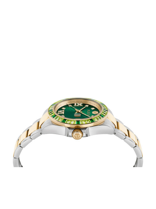 Philipp Plein Lady Γυναικείο Ρολόι 39mm Μπαταρίας με Λευκό Μεταλλικό Μπρασελέ