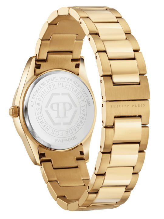 Philipp Plein Lady Womens Watch 36mm Battery with Gold Stainless Steel Strap Philipp Plein Lady Womens Watch 36mm Battery with Gold Stainless Steel Strap