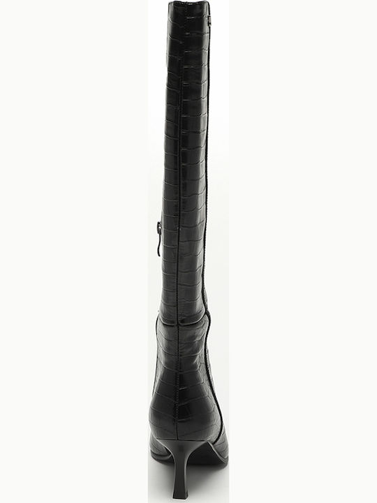Leder Damenstiefel Schwarz