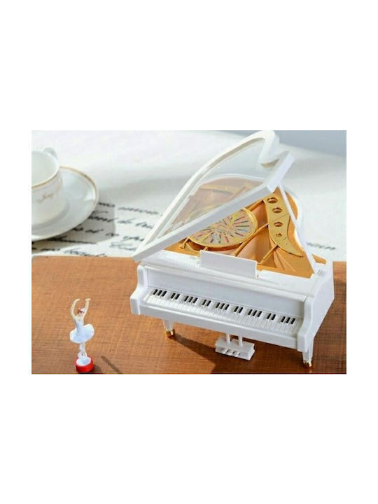 Decorative Musical Instrument Plastic Wind-Up Piano Ballerina Dancing 16x14.5x9cm