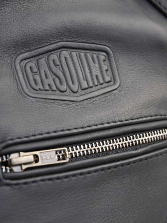 Gasoline CE Vintage Γυναικείο Μπουφάν Μηχανής Δερμάτινο 4 Εποχών Αδιάβροχο Μαύρο