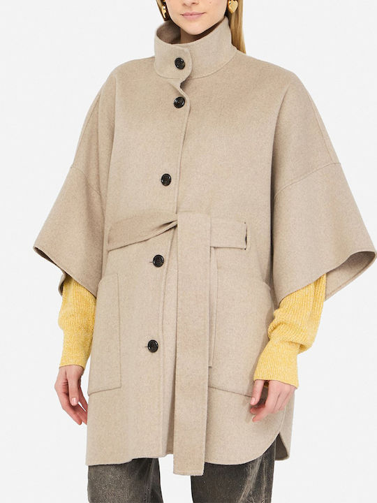 Cappotto Women's Biege Coat with Belt