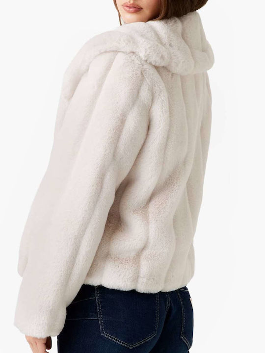 Women's Sleeveless Short Fur White