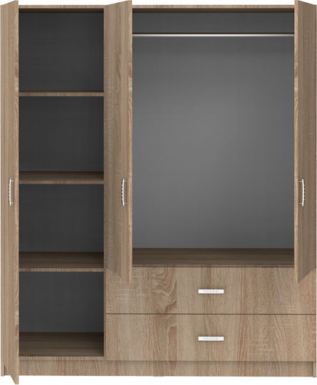 Dreifachtür Kleiderschrank Royal Sonoma 150x58x177cm