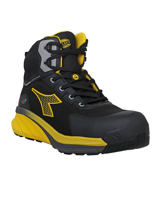 Utility Diadora Waterproof Safety Boots Black S3S with ESD, HRO, Metatarsal Protection (M), Slip Resistance (SR) Certification