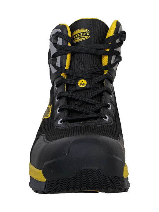 Utility Diadora Waterproof Safety Boots Black S3S with ESD, HRO, Metatarsal Protection (M), Slip Resistance (SR) Certification