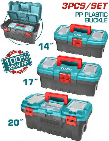 Total Hand Tool Case Plastic with Plastic Fasteners with Tobacco Case