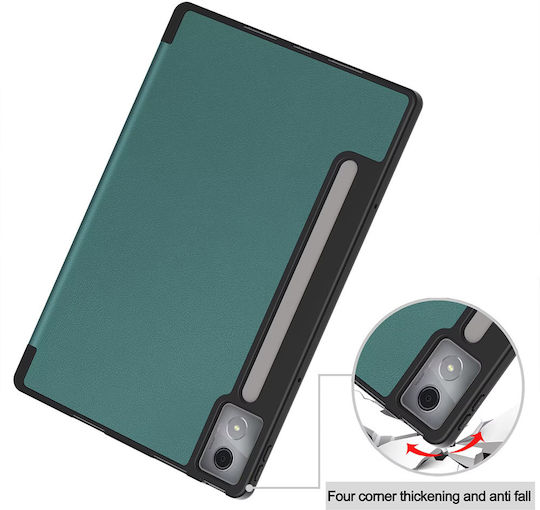 Husă Lenovo Idea Tab 11.0″ 2025 Suport Stylus Eco Piele Smart Cover – Verde Brad