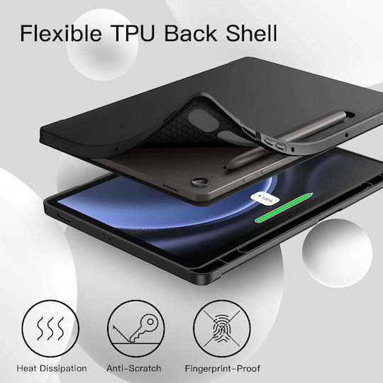 Husă Samsung Galaxy Tab S10 Lite Fe 10.9" 2025 Suport S Pen Eco Piele Smart Cover – Negru