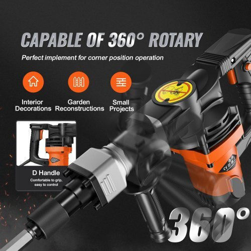 Vevor Demolition Hammer Electric 1600W with Chuck HEX X581X1X21400WI2E7V2