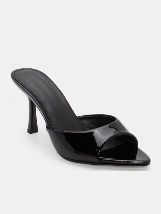 Mules mit Dünn Hoch Absatz in Schwarz Farbe