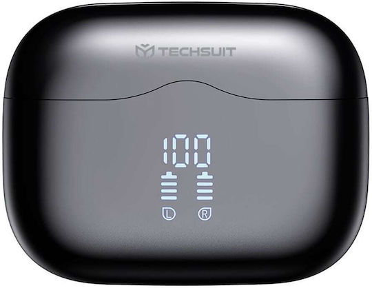 Techsuit VelarX One In-Ear Bluetooth-Freisprecheinrichtung Kopfhörer mit Ladeetui Schwarz