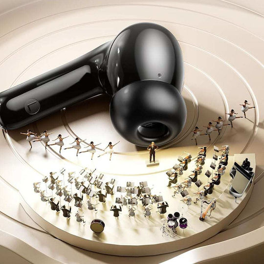 Techsuit WaveBeat 100 In-ear Bluetooth Handsfree Ακουστικά με Θήκη Φόρτισης Μαύρα