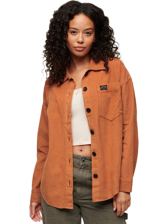 D5 Ovin Chunky Cord Overshirt Women's Brown Overshirt
