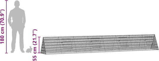vidaXL 42019226 Metallischer Käfig für Kaninchen 650cmx55cmx55cmcm.