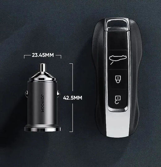Joyroom C-A35 Φορτιστής Αυτοκινήτου 45W με Θύρες: 1xUSB 1xType-C Γκρι Χρώμα