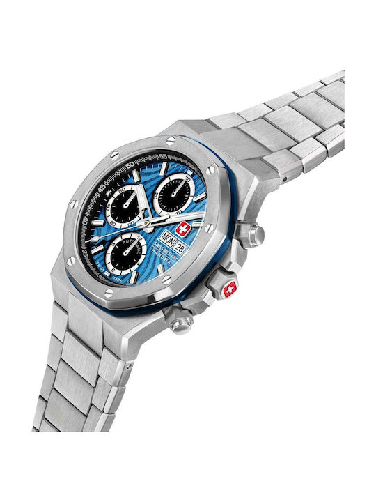 Swiss Military Hanowa Herrenuhr Chronograph Automatisch Silber