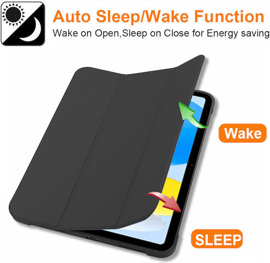 Apple iPad 11 (2025) Stifthalter TPU Silikon Smart Cover – Schwarz