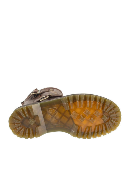 Leder Stiefeletten Damen Braun